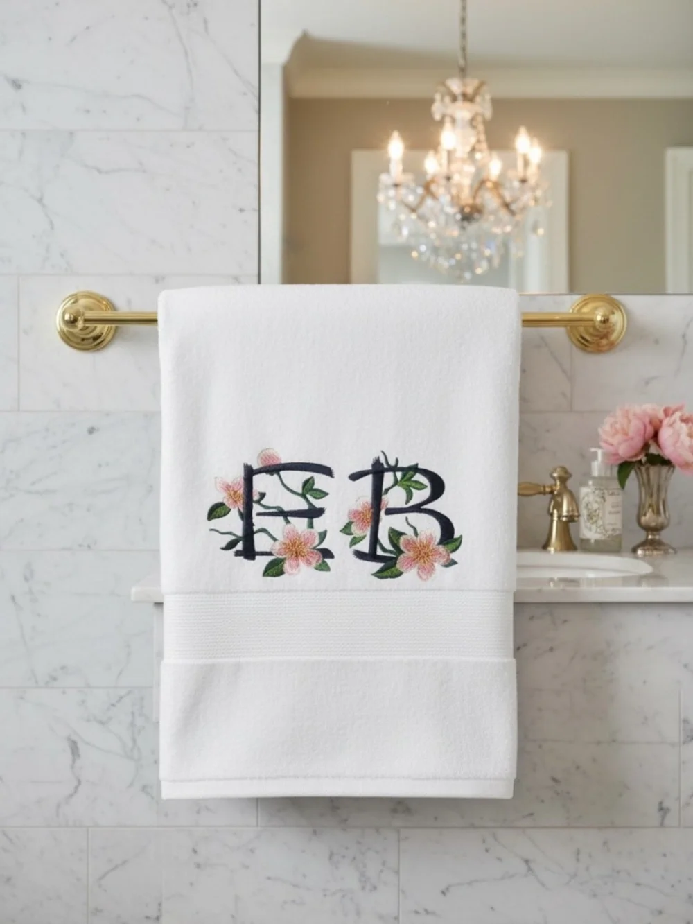 Personalized Embroidered Luxurious Bath Towel set 4 Monogrammed New